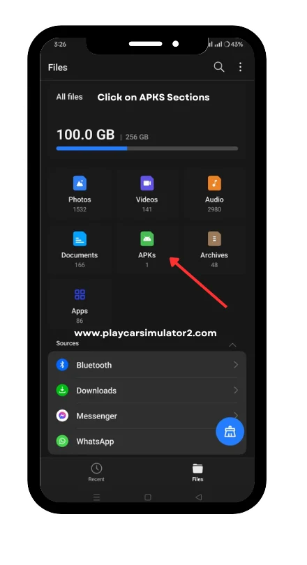 Click on APKS Sections